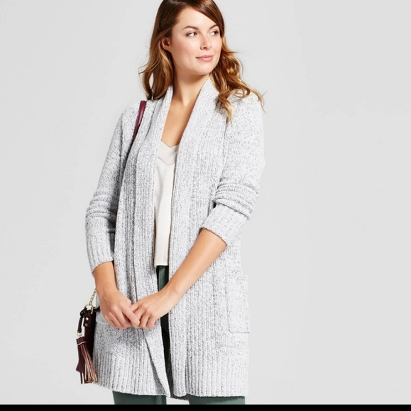 Gray Cardigan Sweater 